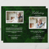 Het Groene en Zilveren Programma van de begrafenis (Voorkant / Achterkant)