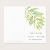 Het groene eucalyptusgebeurtenisschema en kaart va (Buitenkant ongevouwen)