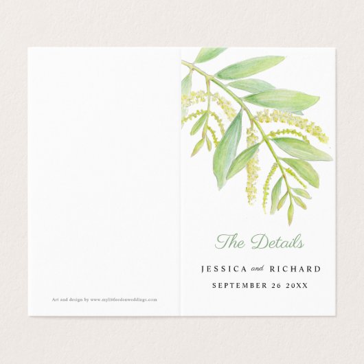 Het groene eucalyptusgebeurtenisschema en kaart va (Buitenkant ongevouwen)