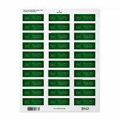 Het Groene Gouden Adres van de Terugkeer van het A Etiket (Full Sheet)