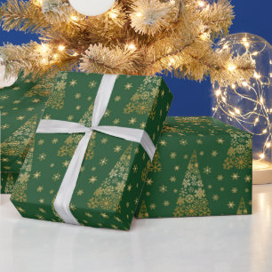 Het groene gouden verpakkende document van de cadeaupapier