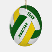 het groene goudsportteam vervolgt de volleybal jon keramisch ornament (Rechts)