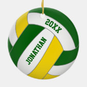 het groene goudsportteam vervolgt de volleybal jon keramisch ornament (Achterkant)