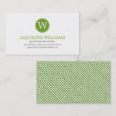 Het groene Griekse Zeer belangrijke Monogram van Visitekaartje (Voorkant / Achterkant)