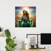 Het groene jurk grote 40x40 muur poster (Thuiskantoor)