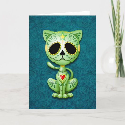 Het groene Katje van de Suiker van de Zombie Kaart (Voorkant)