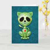Het groene Katje van de Suiker van de Zombie Kaart (Gele Bloem)