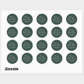 Het groene Kerstscript moderne minimale elegant Ronde Sticker (Vel)