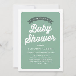 Het Groene Klassieke Baby shower van het Manuscrip Kaart