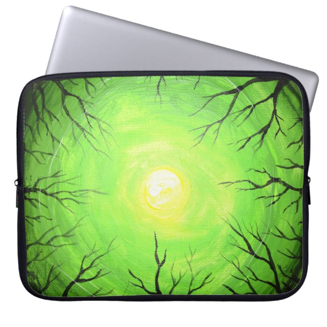 Het groene licht voor het bos laptop sleeve (Voorkant)