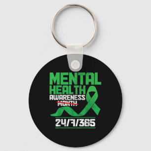 Het groene lint van de Mental Health Awareness Mon Sleutelhanger
