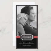 Het groene lintje van de feestdag Elegance Seizoen Feestdagenkaart (Voorkant / Achterkant)