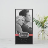 Het groene lintje van de feestdag Elegance Seizoen Feestdagenkaart (Staand voorkant)