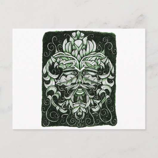 Het groene Man Briefkaart (Voorkant)