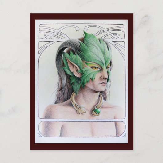 Het groene Man Briefkaart (Voorkant)