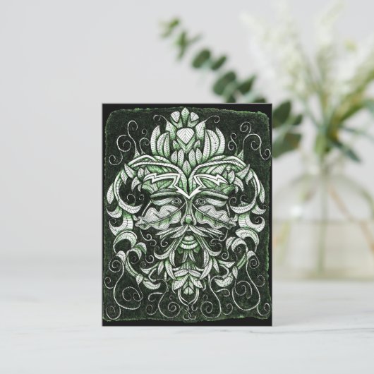 Het groene Man Briefkaart (Staand voorkant)