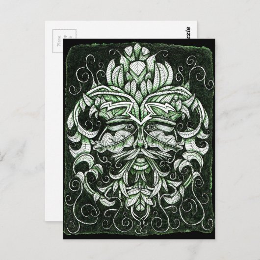 Het groene Man Briefkaart (Voorkant / Achterkant)