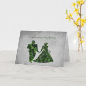 Het Groene Man & Groene Dame Handfasting Blessings Kaart (Gele Bloem)