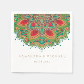 Het Groene Mandala Trouwpapier Napkin Servet (Voorkant)