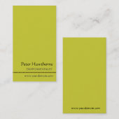 Het groene minimalistische, minimale platte design visitekaartje (Voorkant / Achterkant)