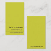 Het groene minimalistische, minimale platte design visitekaartje (Voorkant / Achterkant)