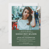 Het groene moderne Manuscript Afstuderen twee Foto Kaart (Achterkant)