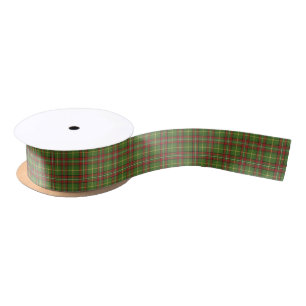 Het groene Patroon van de Plaid van Kerstmis Satijnen Lint