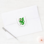 HET GROENE POOLSE NATIONALE DRAAK WAPEN VIERKANTE STICKER (Envelop)