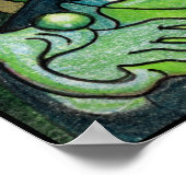 Het groene Poster Steampunk (Hoek)