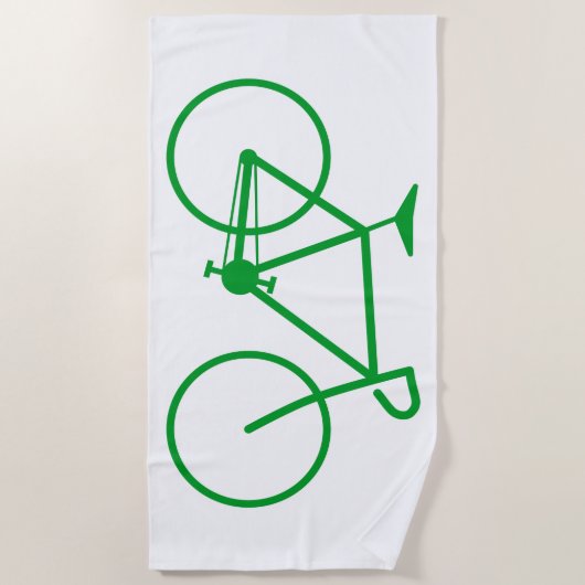 Het groene silhouet van een fiets strandlaken (Voorkant)