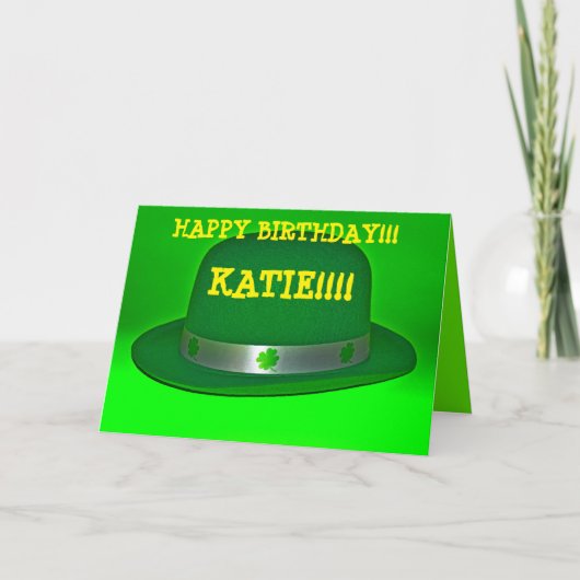 Het GROENE ST. Patricks van het Pet van de Derby Kaart (Voorkant)