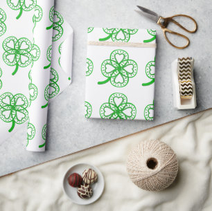 Het groene St van het Hart van de Klaver Pasteitje Cadeaupapier
