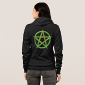 Het groene ster Jade Pentagram Hoodie (Achterkant volledig)