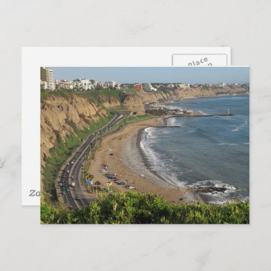 Het groene strand van de Kust in lima-Peru Briefkaart (Voorkant / Achterkant)