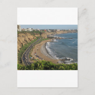 Het groene strand van de Kust in lima-Peru Briefkaart