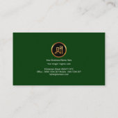 Het groene Tuxedo Suit Martini Glass van Elegant W Visitekaartje (Achterkant)