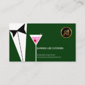 Het groene Tuxedo Suit Martini Glass van Elegant W Visitekaartje (Voorkant)