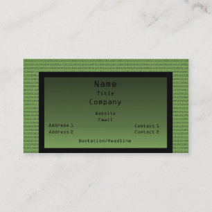 Het Groene Visitekaartje van de binaire Code,
