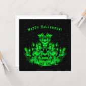 Het groene Vlammenmonster in De Sterrenlichthemel Kaart (Voorkant / Achterkant in situ)