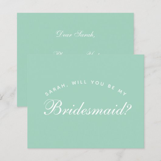 Het Groene Voorstel van de Bridesmaid van de Begro (Voorkant / Achterkant)