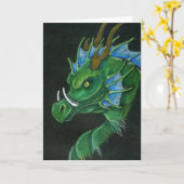 Het groene Wenskaart van de Draak Kaart (Gele Bloem)