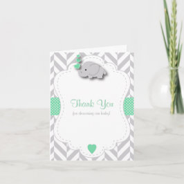 Het groene, Witte Grijze Baby shower van de Bedankkaart