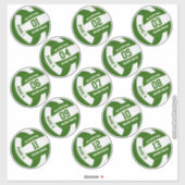 het groene witte volleybalteam kleuren spelersname sticker (Vel)