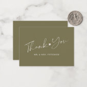 Het groenen van de begroting groente bruiloft dank notitiekaartje (Voorkant / Achterkant in situ)