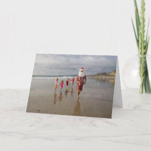 Het groeten in de kerstman gaat voor zijn leven. feestdagen kaart