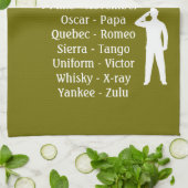 Het groeten van de soldaten van het leger, het fon theedoek (Gevouwen)