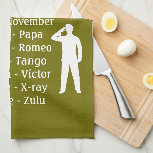 Het groeten van de soldaten van het leger, het fon theedoek (Quarter Fold)