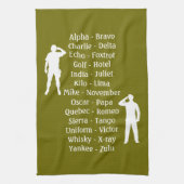 Het groeten van de soldaten van het leger, het fon theedoek (Verticaal)