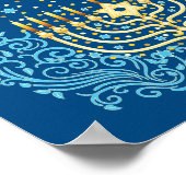 Het groetfestival van Golden menorah Hanukkah voor Poster (Hoek)