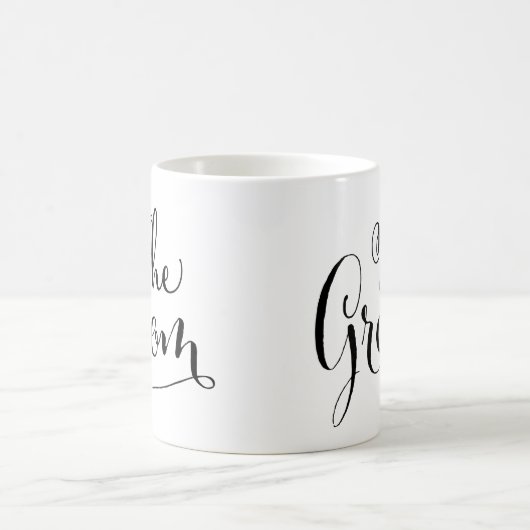 Het Groom Elegant Black Script Writing Wedding Koffiemok (Center)